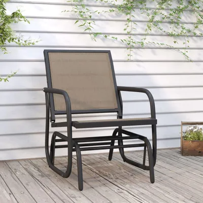 Produktbild von Möbel Garten-Schaukelstuhl Braun 61x76x87 cm Textilene & Stahl - Hollywoodschaukeln CC4801