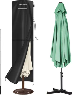 Zdjęcie produktu dla Pokrowiec na parasol 250 x 65 cm, do parasola ogrodowego 3 m, wodoodporny 420D Oxford, ochrona UV, do ogrodu