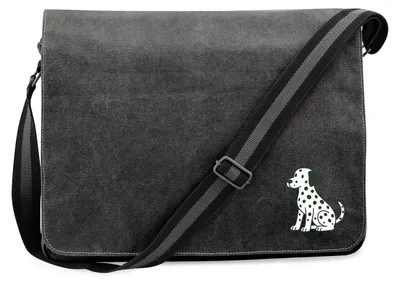 Produktbild von Huuraa Umhängetasche Dalmatiner Comic Dotti 14 Liter Black Canvas Laptoptasche Geschenkidee