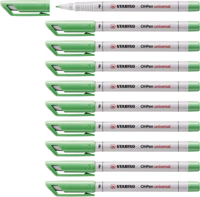 Productafbeelding van 10x STABILO 852/36 Folienstift, universeel, 0,7 mm, wateroplosbaar, groen