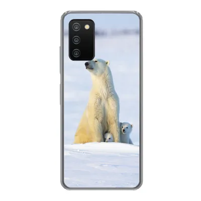 Produktbild von MuchoWow® Handyhülle Schutzhülle Hülle für Samsung Galaxy A03s Eisbär - Schnee - Jungtiere Silikon Softcase Handy Hülle - Schutz