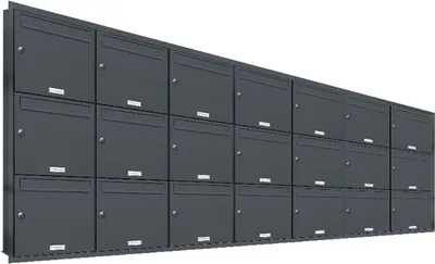 Produktbild von 21er Briefkasten Anlage Unterputz Montage RAL 7016 Anthrazit