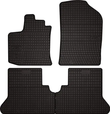 Image de Tapis de sol voiture en caoutchouc pour Dacia Dokker (2013-2021, monospace) Noir, lot de 4 pièces, fixations