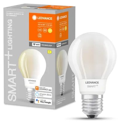 Produktbild von LEDVANCE SMART+ WiFi Filament Classic Dimmable, Intelligentes Leuchtmittel, WLAN, Cremefarben, Integrierte LED, E27, Warmweiß