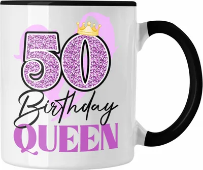 Produktbild von Trendation -  50. Geburtstag Tasse Frau Geschenk 50er Geschenkidee 50 Mutter Frauen Lustig Geschenke (Schwarz)