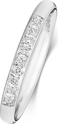 Produktbild von 18 Karat (750) Weißgold Halb Eternity Diamant Trauring/Ehering/Hochzeitsring Brillant-Schliff 0.10 Karat G - SI1, 55 (17.5); TRS1878418KWRSO