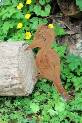 Produktbild von Gartenfigur Specht Edelrost groß