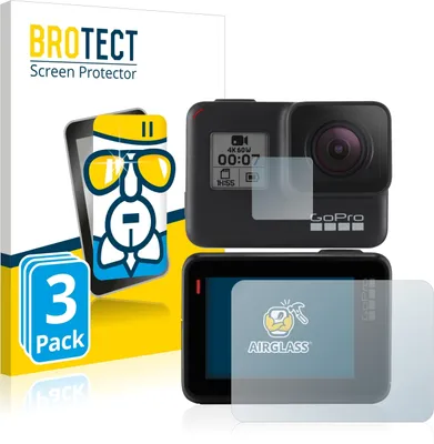 Produktbild von 3x BROTECT Schutzglas für GoPro Hero 7 Black Schutzfolie Panzer Folie Glas Display Schutz klar