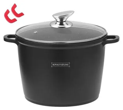 Obrázok produktu pre Vysoká mramorovaná hrnec s vekom, 28 cm, 10,5 l – Royalty Line RL-AD-28ML, ideálna na kapustové závinčeky
