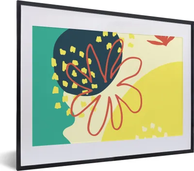 Produktbild von MuchoWow® Gerahmtes Poster Sommer - Blume - Pastell 40x30 cm - Poster mit Schwarzem Bilderrahmen Wandposter Rahmen Foto Bilder - Bilderrahmen - Poster im Rahmen