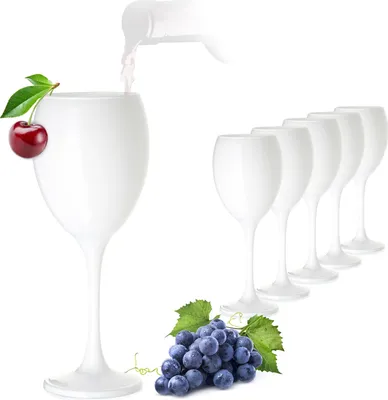 Produktbild von PLATINUX Weiße Weingläser Set 6 Teilig 130ml (max. 320ml) aus Glas Getränkeglas Weißweingläser Rotweingläser Trinkglas