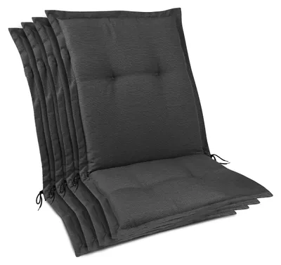 Produktbild von Beautissu 4x Set Premium Gartenstuhlauflage Niedriglehner 105x50x7cm, Anthrazit