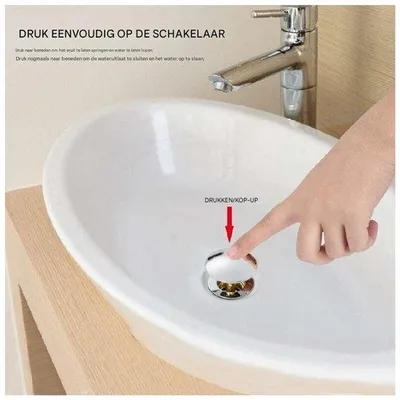 Produktbild von Badkamer- und Küchenklappen - messing - 4 Stücke - geeignet für Bad- und Küchenabflussklappen