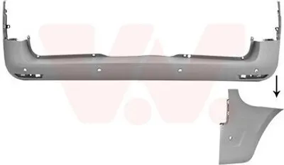 Produktbild von VAN WEZEL Heckstoßstange Stoßfänger Hinten passend für MERCEDES-BENZ VITO Kasten (W447) VITO Tourer (W447) VITO Mixto (W447)