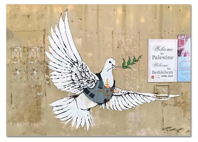 Immagine prodotto di Giallobus - Colomba Betlemme - Banksy - 140L x 100l cm - Quadro - Vetro acrilico
