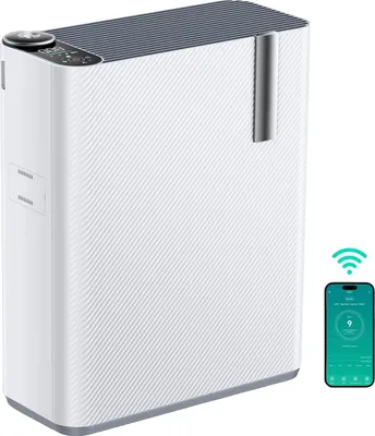 Image de Purificateur d'air avec humidificateur, filtre HEPA, fonctionnalité 2 en 1, blanc, 6,5 kg