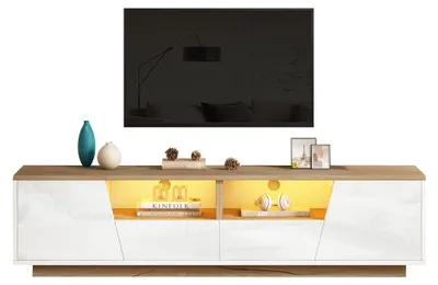 Immagine prodotto di Mobile TV in bianco lucido - 180 x 40 x 46 cm - Con illuminazione a LED