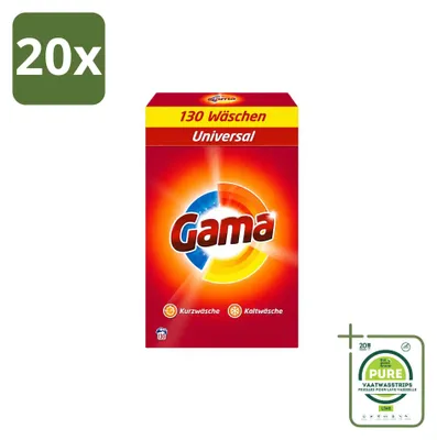 Produktbild von 20 x Gama 3-in-1 Universal Waspoeder - 8,45 kg - Großpackung - 20 Stücke