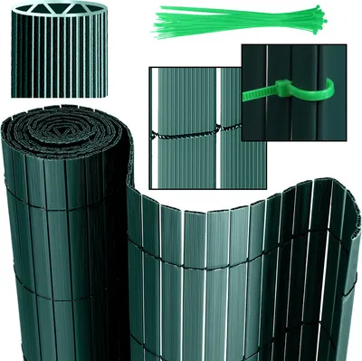 Obrázek produktu pro Clanmacy PVC obrazovka soukromí plot soukromí obrazovka pro plot balkon zelená 80x400cm Stabilní W-tvar