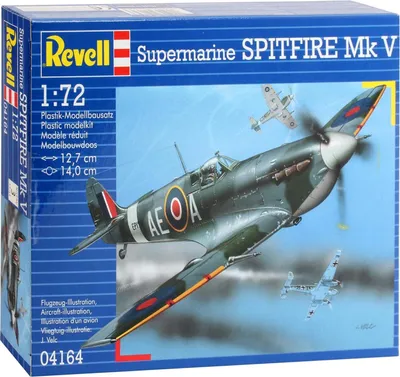 Produktbild von Revell Spitfire Mk.V, Starrflügelflugzeug-Modell, Montagesatz, 1:72, Supermarine Spitfire Mk.V, Kunststoff, Second World War