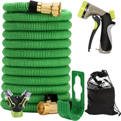 Immagine prodotto di 25 FT Tubo d'acqua da giardino espandibile con ugello a 8 funzioni - 25FT