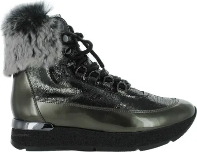 Produktbild von Hogl Damen Leder Isolierstiefel grün khaki mit Fell 36