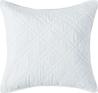 Immagine prodotto di HOMESCAPES Fodera per cuscino con motivo trapuntato a rombi in crema, 45 x 45 cm