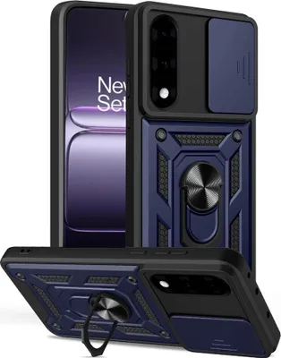Produktbild von OnePlus Nord 5 Hülle - Coverup Armor Ring Ständer Back Cover mit Kamera Schutz - Blau