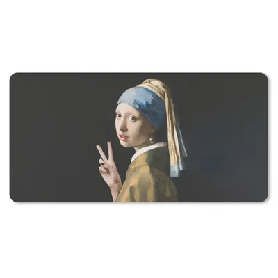 Produktbild von MuchoWow® Mauspad Mousepad Das Mädchen mit dem Perlenohrring - Johannes Vermeer - Alte Meister 60x30 cm - Mousepads - Maus Mat - Pad - Mausunterlage - Nachhaltig