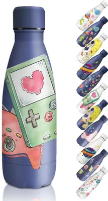 Produktbild von Famanu Thermosflasche 18/8 Edelstahl, 350 ml, BPA-frei, vakuumisoliert und auslaufsicher - ideal für Kinder