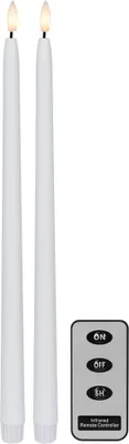 Produktbild von LED-Stabkerzen -Flamme Slim', 2er-Set, Wachs, Fernbedienung