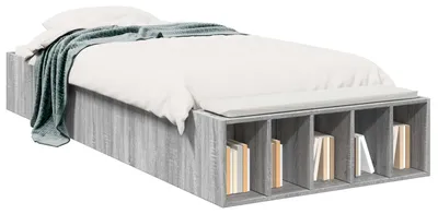 Produktbild von Bettgestell mit Stauraum Grau Sonoma 80 x 200 cm Holzwerkstoff