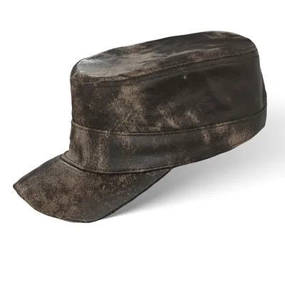 Produktbild von Herren Leder CUBA Cap Hut Schirmmütze in Vintage-Brown