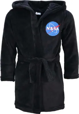 Produktbild von NASA Space Center Jungen Fleece Bademantel mit Kapuze – Schwarz / 116/122