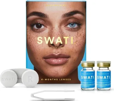 Produktbild von Swati farbige Kontaktlinsen (blaue 6-Monats-Linsen ohne Sehstärke) 698008