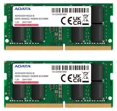 Obrázek produktu pro ADATA AD4S32008G22-DTGN, 16 GB, 2 x 8 GB, DDR4, 3200 MHz, 260-pin SO-DIMM