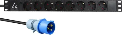 Obrázok produktu pre Lanview LVR-3MIEC-LIC-SCH8, Základný, 1U, Jedna fáza, Vodorovný, Čierna, 8 AC zásuvky/AC zásuviek