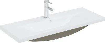 Produktbild von vidaXL Einbauwaschbecken mit Wasserhahn 101x39x18 cm Keramik Weiß