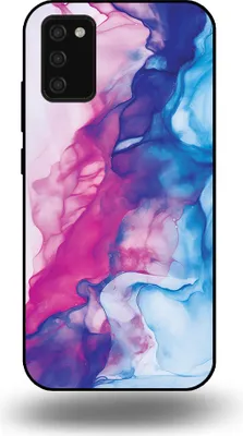Produktbild von Smartphonica Telefon Fall geeignet für Samsung Galaxy A02s mit rosa blau Marmor Print - TPU Backcover Fall Rose blau Marmor Design