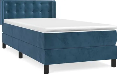 Obrázok produktu pre vidaXL Boxspring posteľ s matracom Dark Blue 100x200 cm Velvet