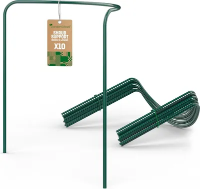 Obrázok produktu pre GardenGloss® Opory pre kríky z lakovanej ocele (10 ks) – polkruhové opory pre trvalky 35 cm x 40 cm – opory pre hortenzie a ruže – rastliny