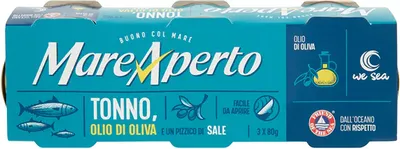 Produktbild von Thunfisch in Olivenöl Tonno Olio di Oliva 3x60g – Mare Aperto