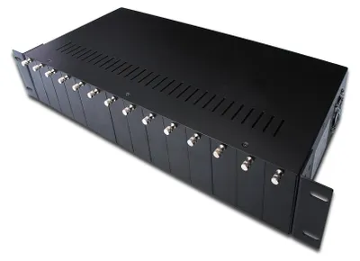 Produktbild von Digitus 14 Slot Medienkonverter Gehäuse, 85-265 VAC, 50/60 Hz, 1.2A, 5 V, 0 - 50 °C, -20 - 85 °C, 485 mm, 231 mm
