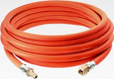 Produktbild von Propan Butan Gasschlauch mit Schelle 1/4" lks und Steckkupplungen, 5m