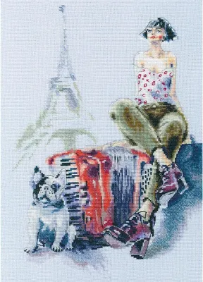 Produktbild von RTO Kreuzstich Set "Auf Französisch", Zählmuster, 25x35,5cm