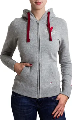 Immagine prodotto di BRUBAKER giacca da donna in felpa con cappuccio in grigio bordeaux taglia S