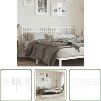 Image de The Living Store Tête de lit en métal blanc 193 cm