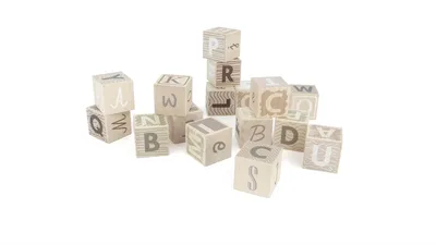 Produktbild von Bajo Holz Alphabet Bausteine - Lernspielzeug in Erdtönen
