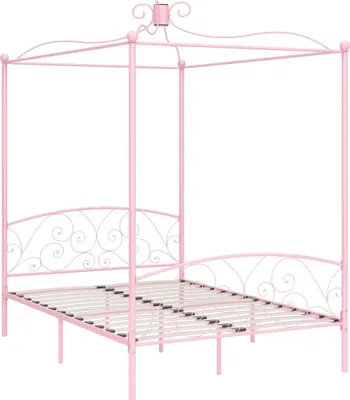 Produktbild von vidaXL Himmelbett-Gestell Rosa Metall 120 x 200 cm