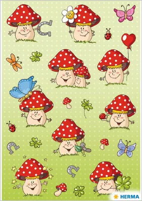 Produktbild von HERMA 3344 10x Sticker DECOR Glückspilz